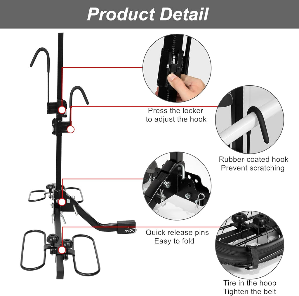 2 Bikes Hitch Mount Platform Bike Rack S684