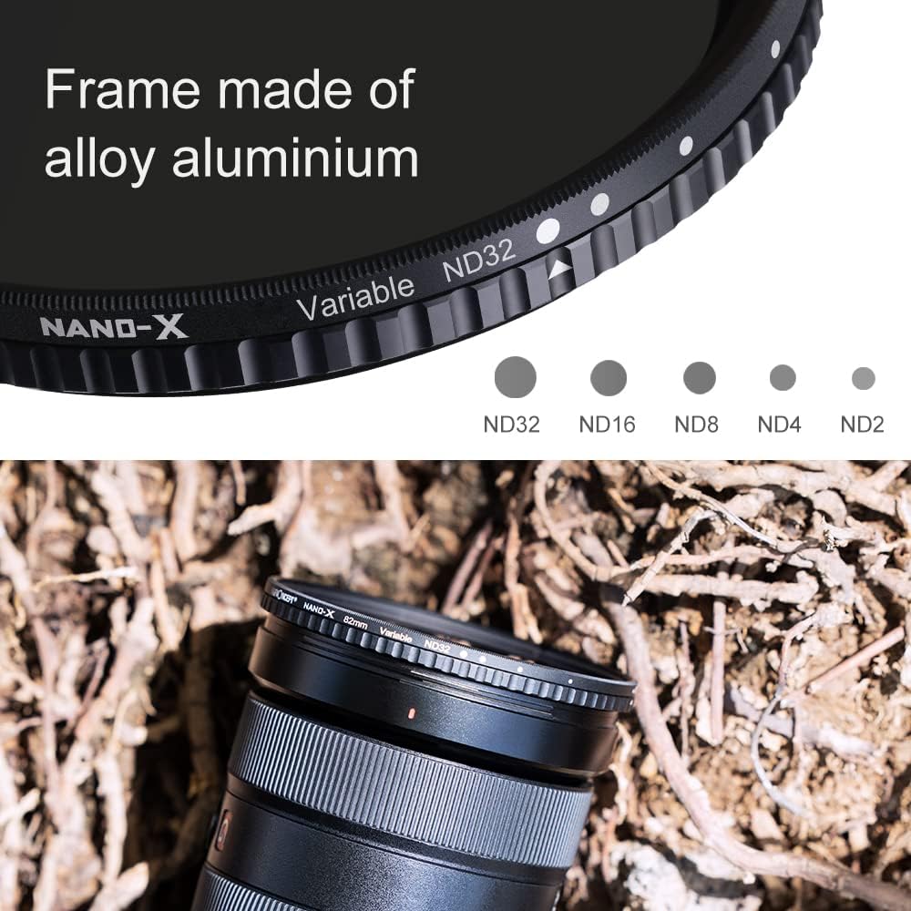 77mm Variable ND Filter ND2-ND32 Camera Lens Filter with Multi-Layer Coatings Pack of 2 Z735794