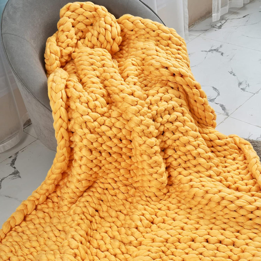 Chunky Knit Blanket Throw Rose Red 40x60 A8142