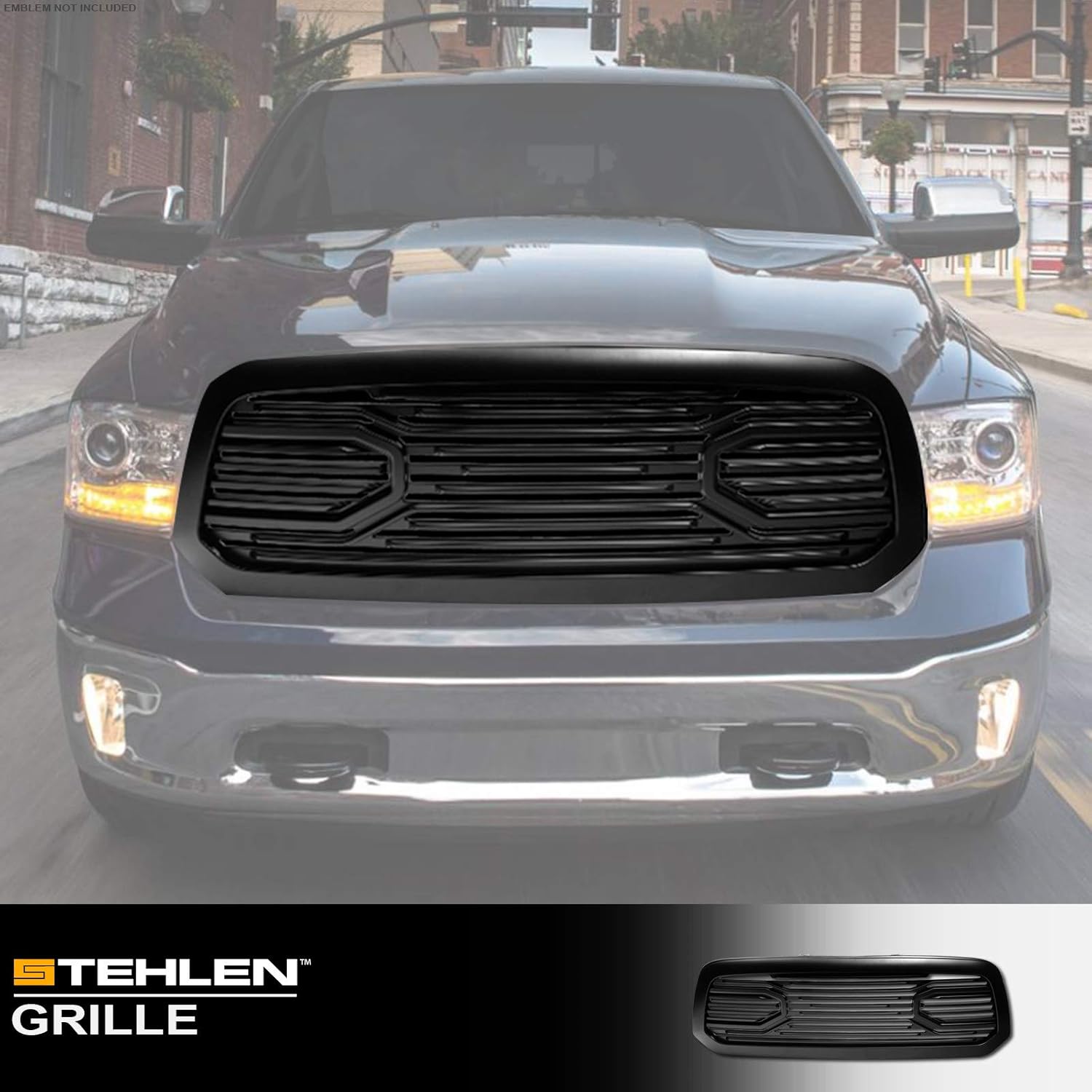 Matte Black Front Hood Bumper Grille for Ram 1500 N399
