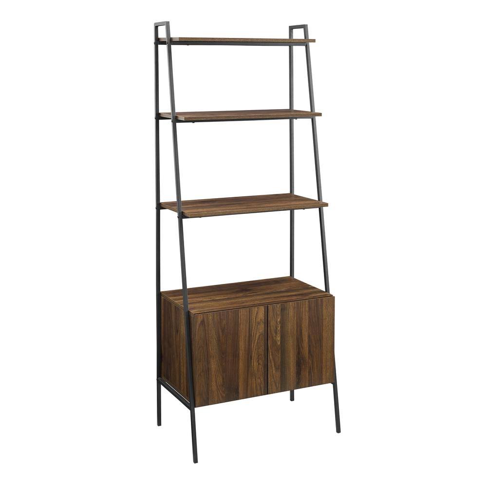 Dark Walnut Wood Ladder Bookcase D98378