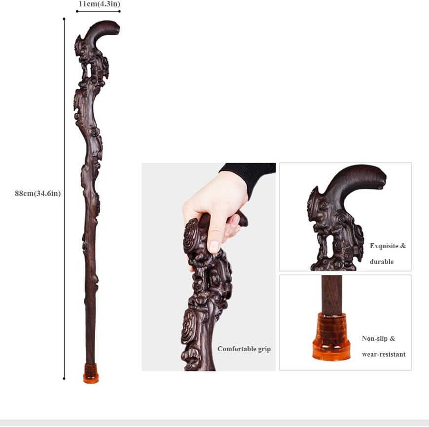 Wood Cane with Curved Handle E381