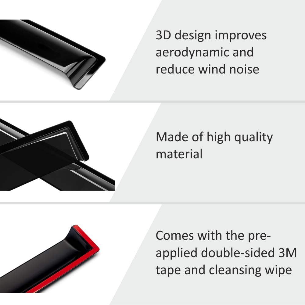 4 Pieces In-Channel Rain Guards for Trucks H203505