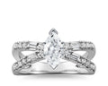 14K White Gold Solitaire Ring with Accents Q35076