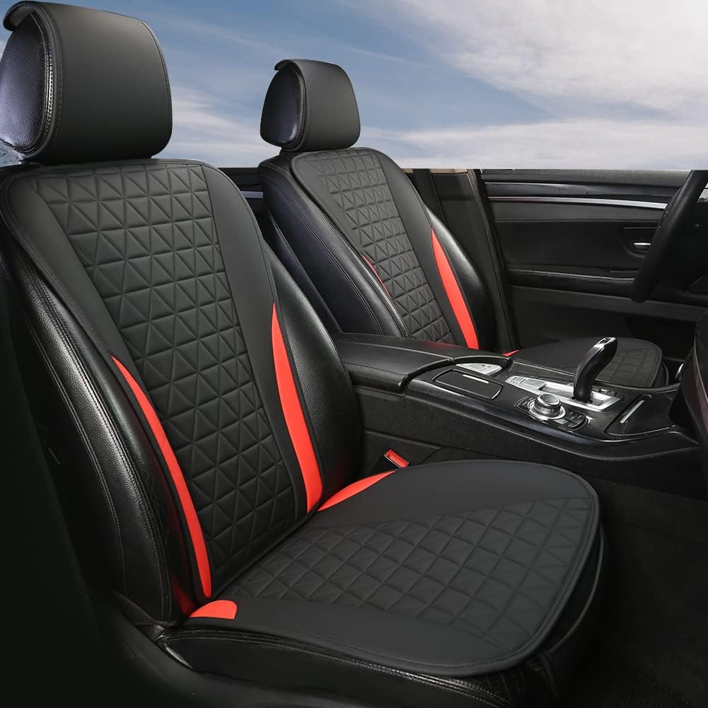 Grey Leather Front Car Seat Covers B8183