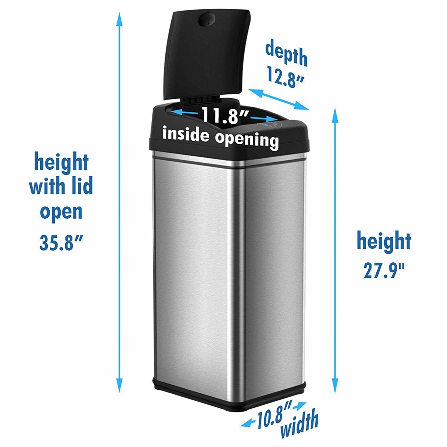 13 Gallon Automatic Sensor Kitchen Trash Can I301941
