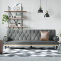 Dark Gray Fabric Sofa Bed with Armrests K65476