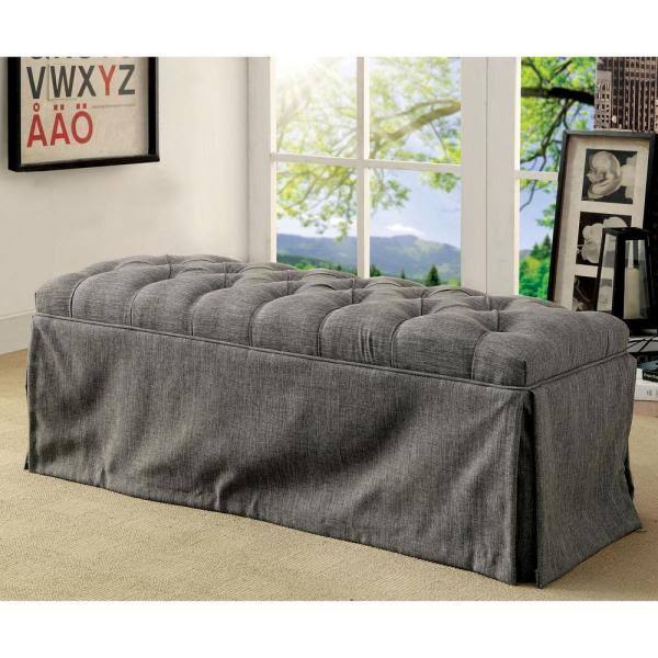Gray Button Tufted Bench U88010