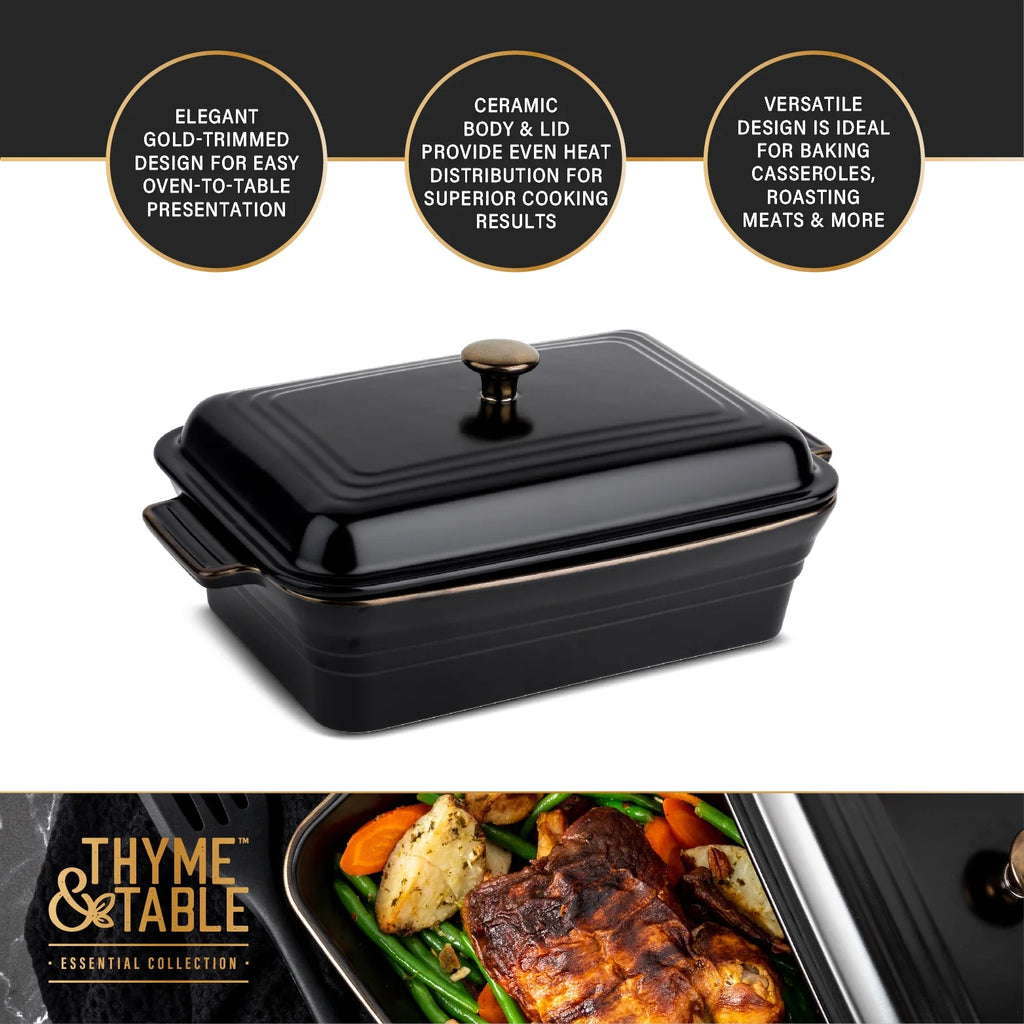 Onyx Stoneware Covered Baking Dish J8530