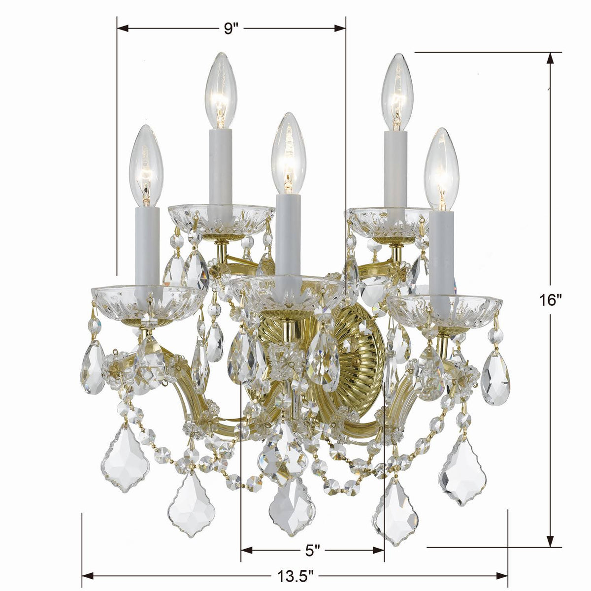 Gold Crystal Sconce L141