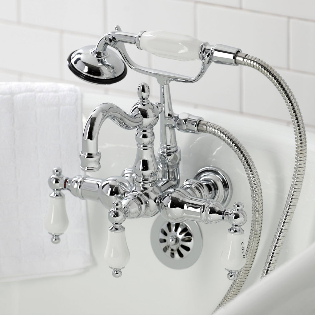 Polished Brass Clawfoot Tub Faucet with Hand Shower X45161