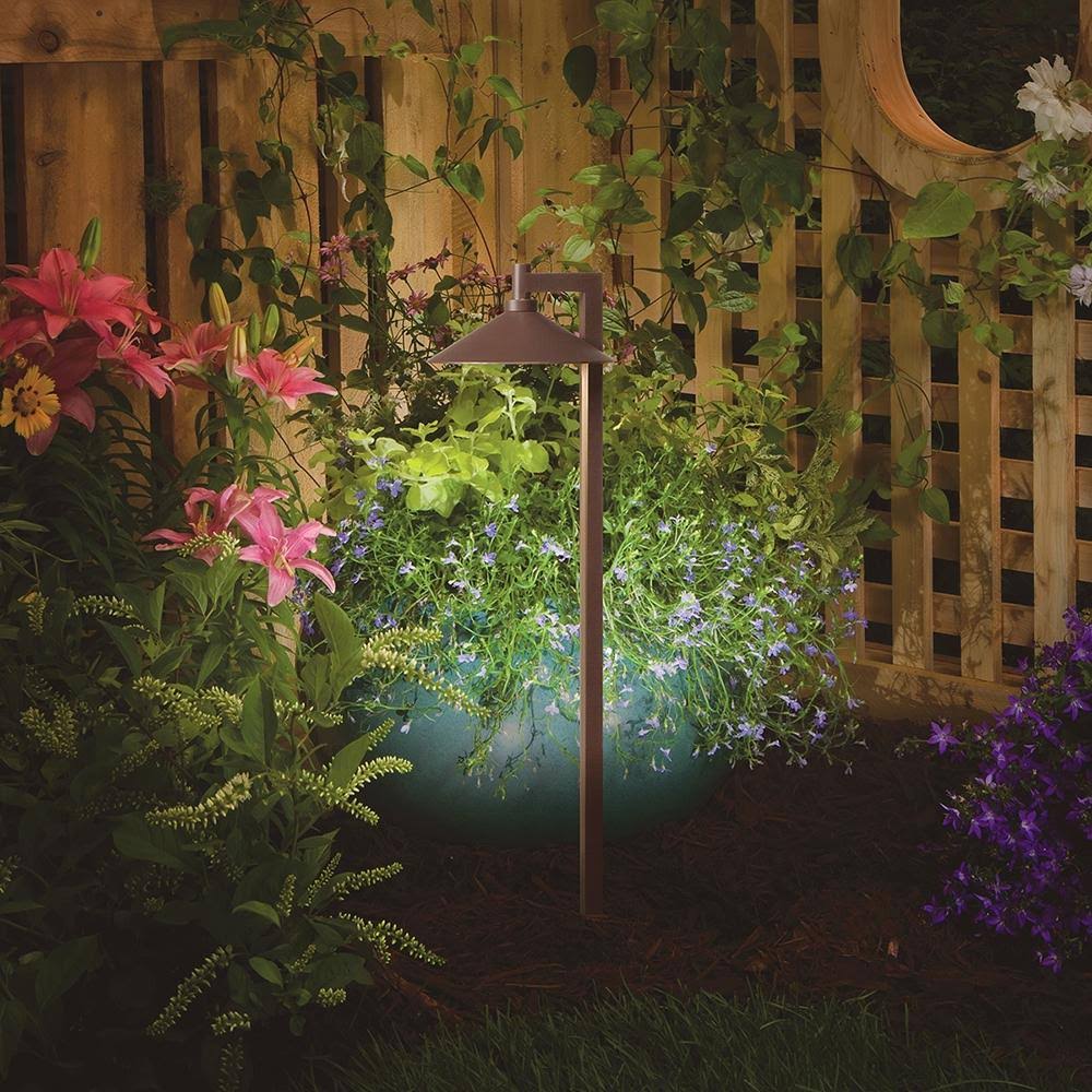Textured Architectural Bronze LED Path Light M8494