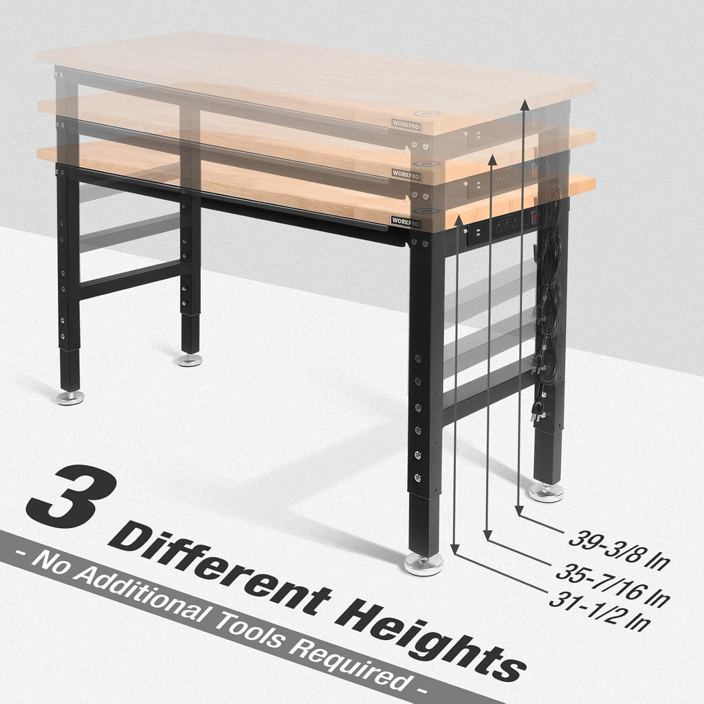 Adjustable Workbench with Power Outlets Z80271