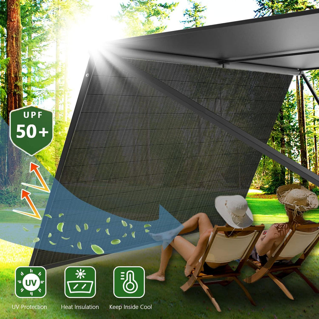 Black Mesh Awning Shade Screen 15' x 9' D6596