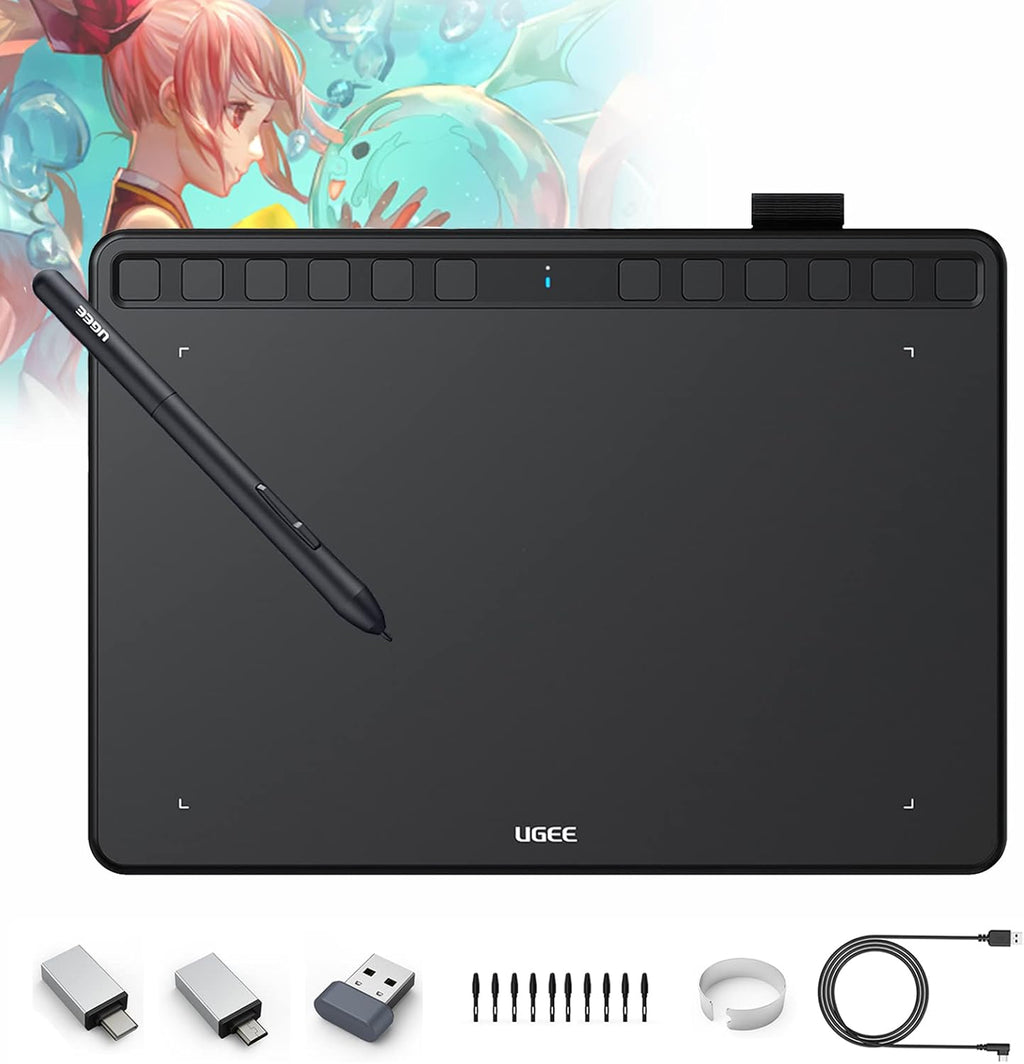 Wireless Graphics Drawing Tablet 6x4 Inch with Battery-Free Stylus S345