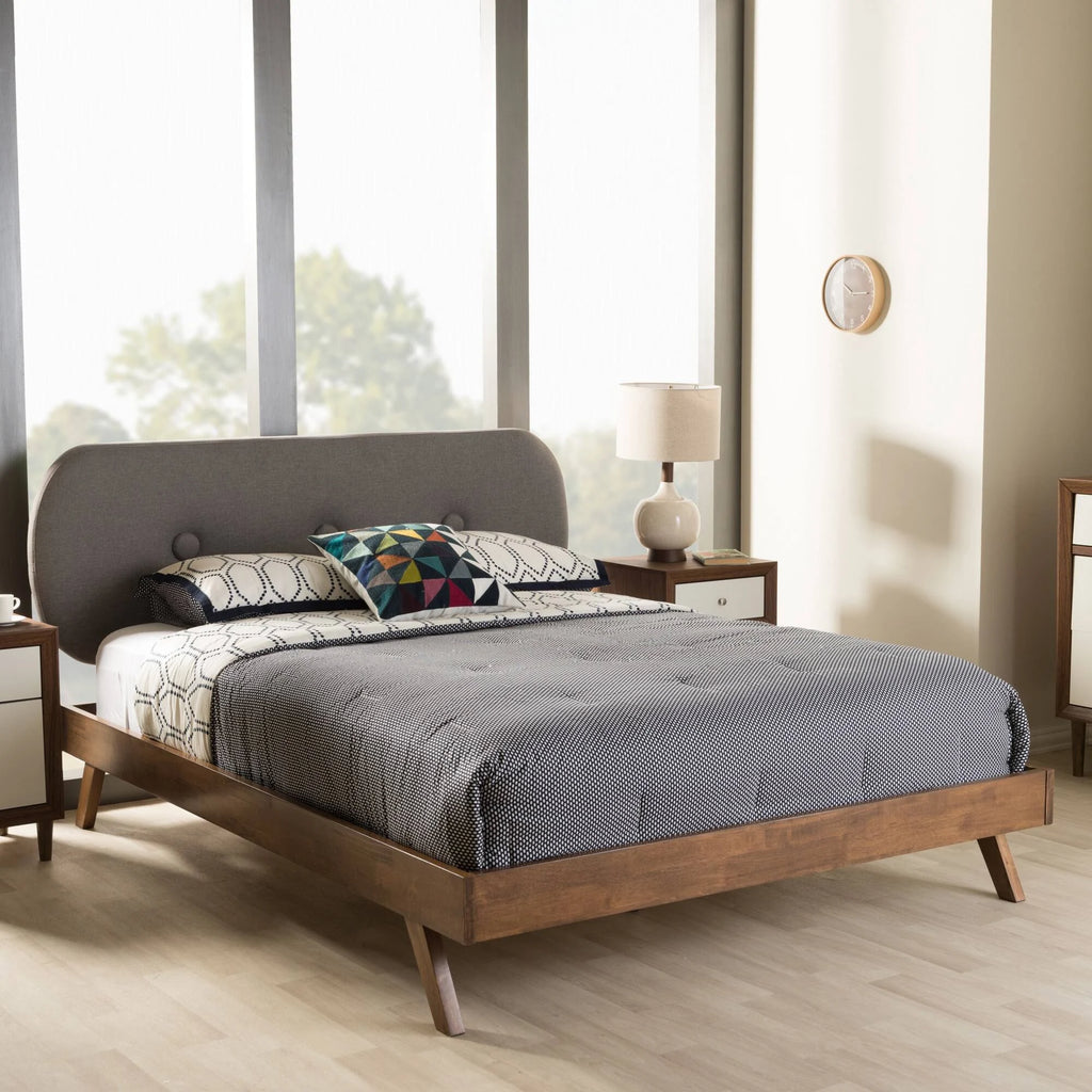 King Grey Platform Bed Q866238