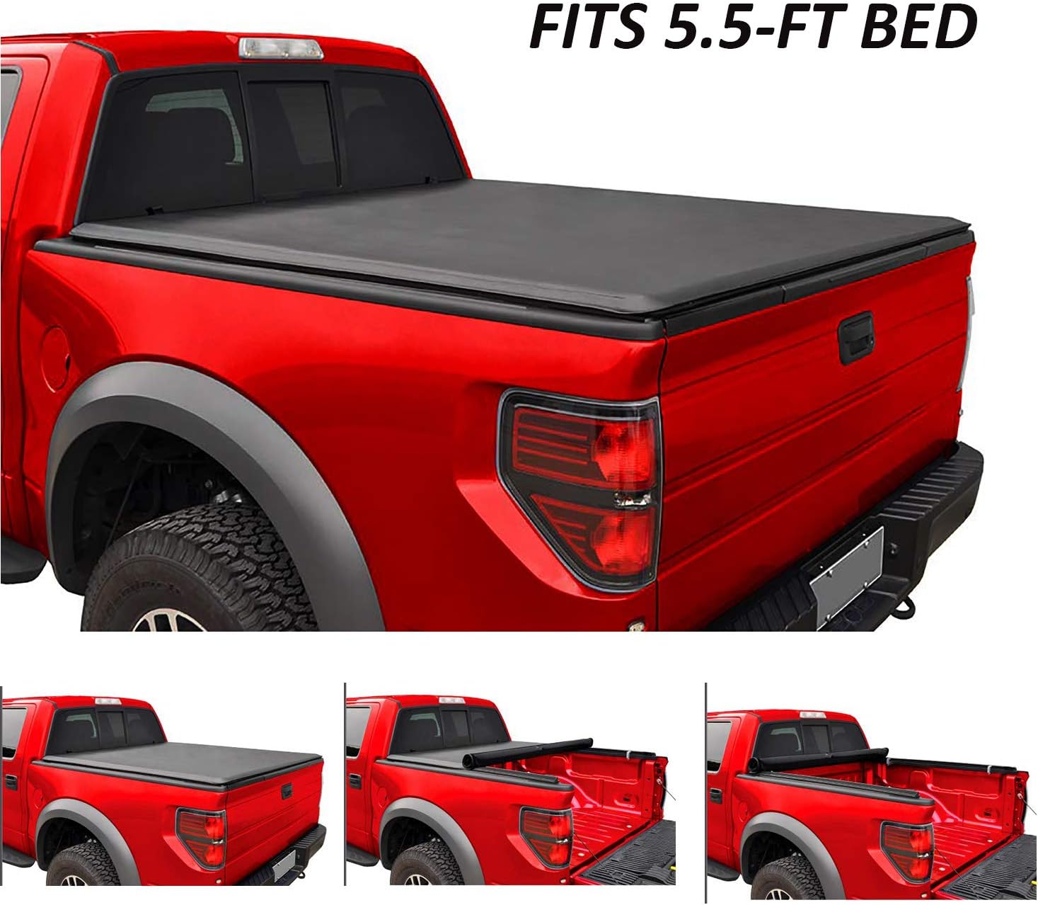 Soft Roll Up Tonneau Cover Black Truck Bed Covers C6431