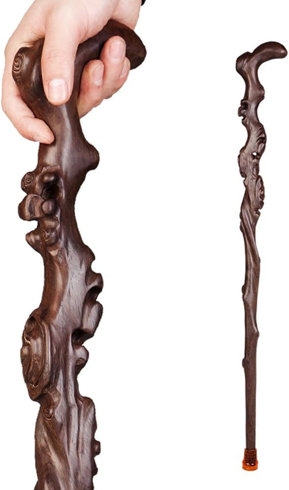 Wood Cane with Curved Handle E381