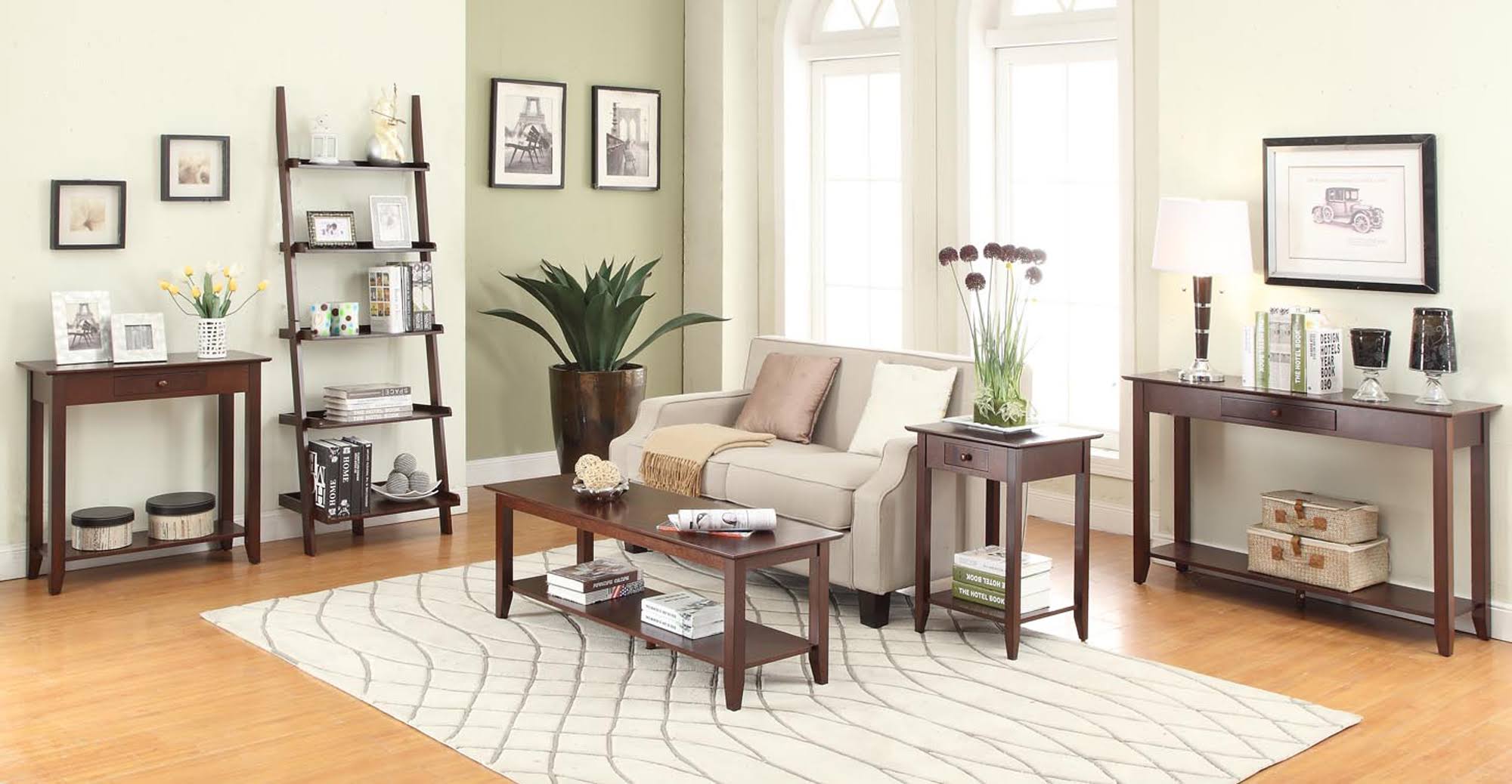 Espresso 5-Shelf Bookshelf Ladder E6142