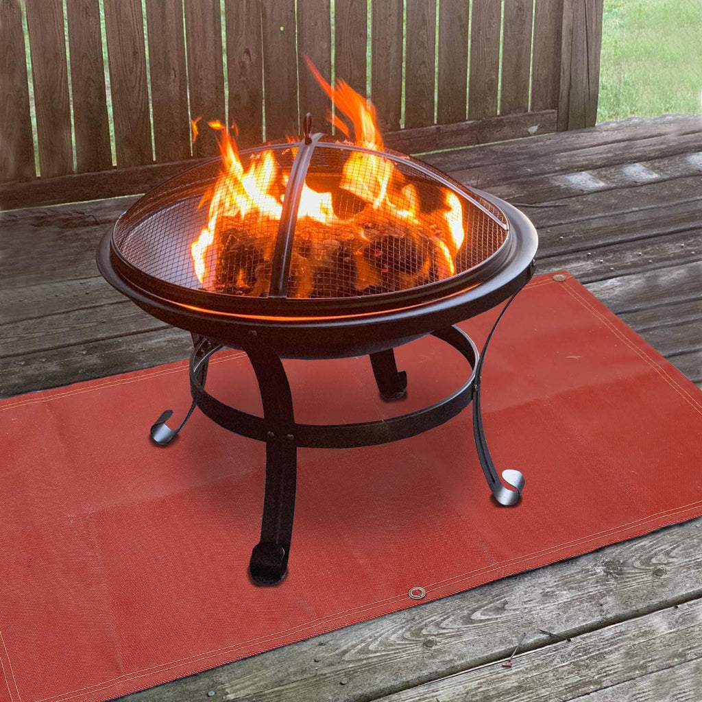 70"×58" Fireproof Silicone Fire Pit Mat L3784
