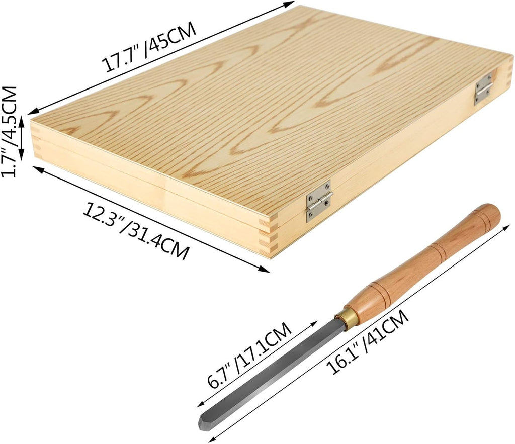 8 Pcs HSS Steel Wood Lathe Chisel Set with Wooden Storage Case D480