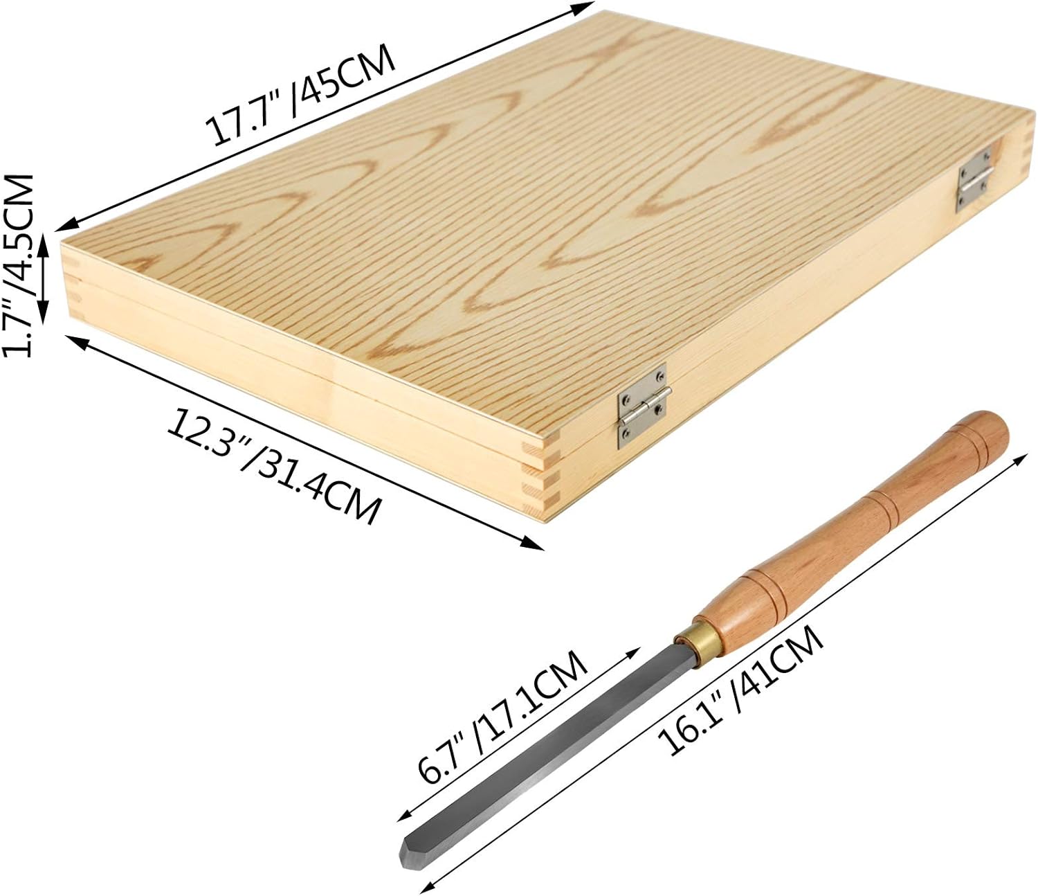 8 Pcs HSS Steel Wood Lathe Chisel Set with Wooden Storage Case D480
