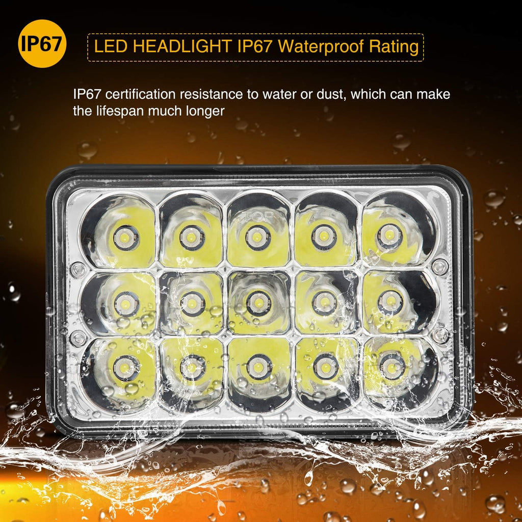 4x6 LED Headlights Sealed Beam Conversion Kit Pack of 2 J724