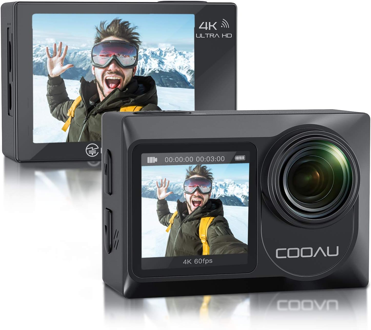 4K 60FPS 20MP WiFi Action Camera with Dual Screen and 2 Batteries Q3426