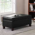 Black Rectangle Storage Ottoman S18521