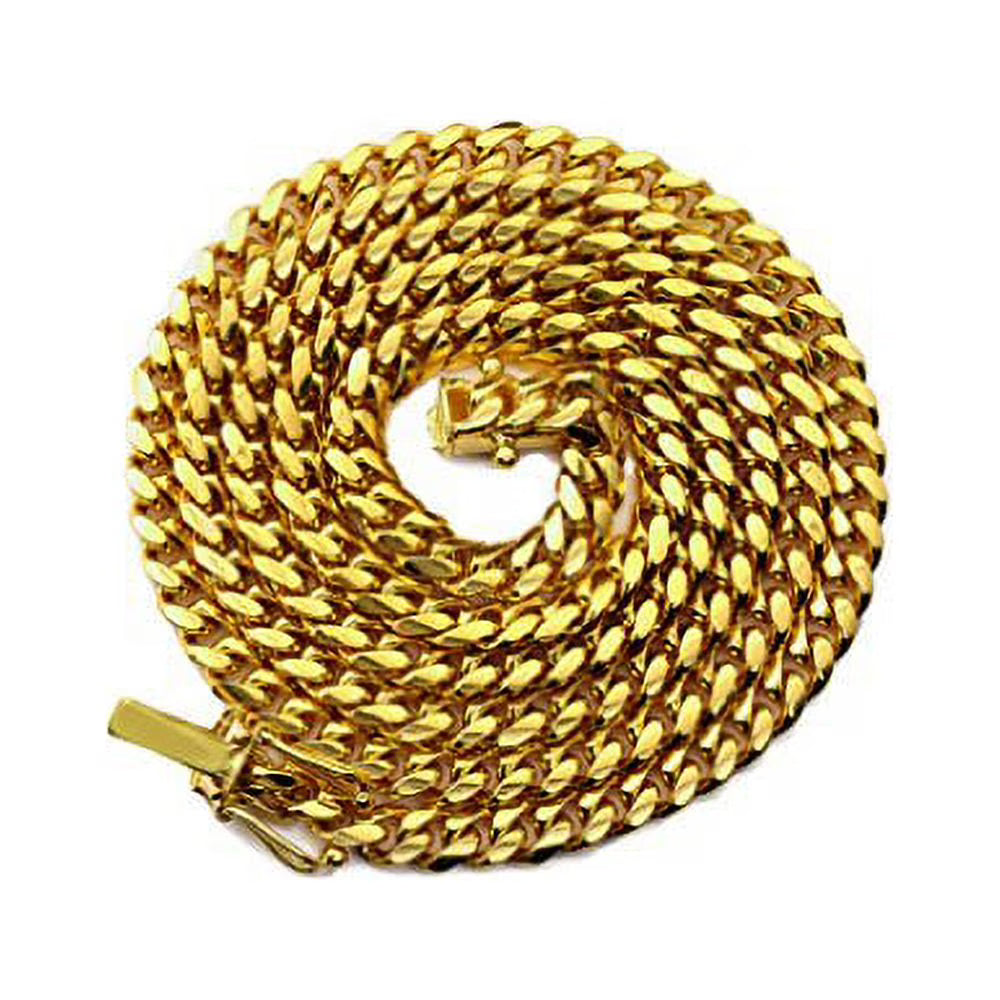 10K Yellow Gold Miami Cuban Link Chain Necklace H21669