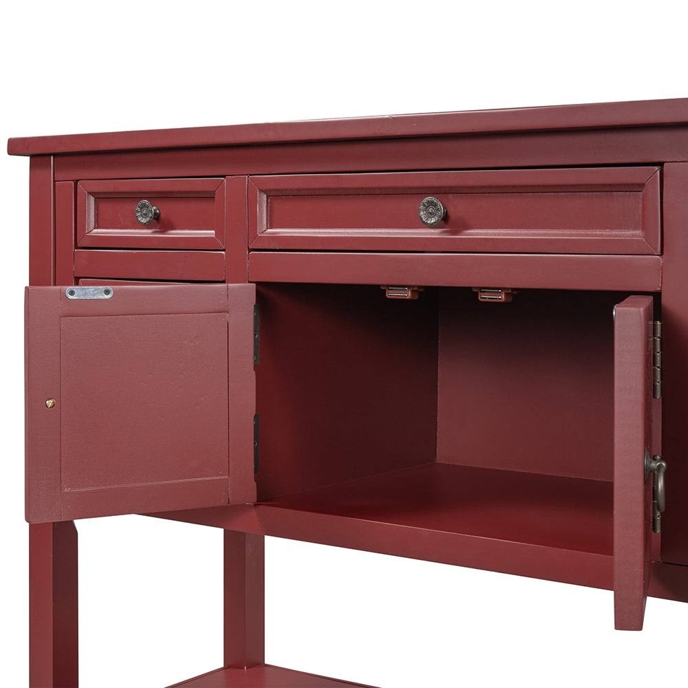 Blue Console Table with 7 Drawers and 1 Cabinet C806