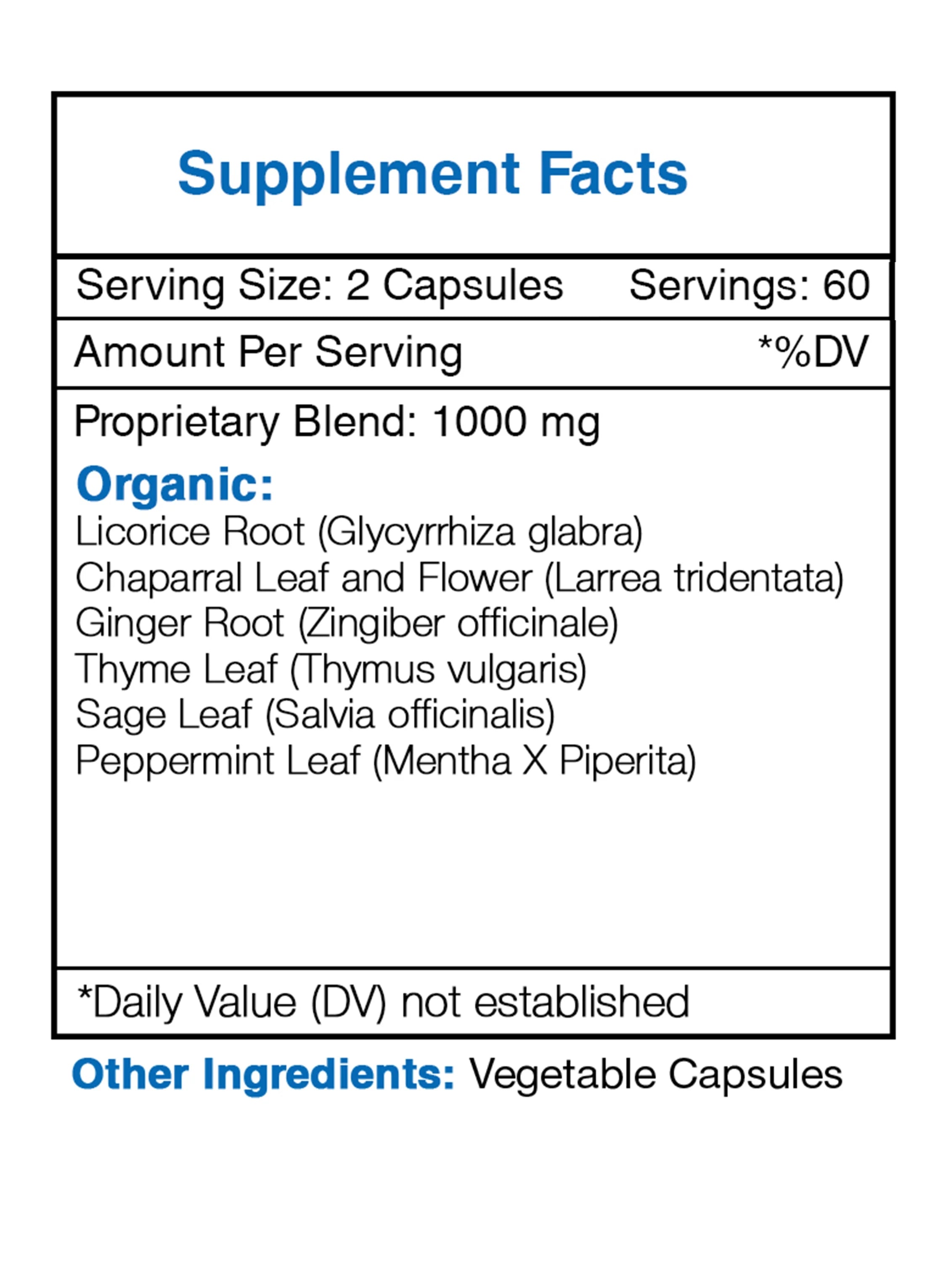 120 Capsules, 500 mg Licorice Formula O4231