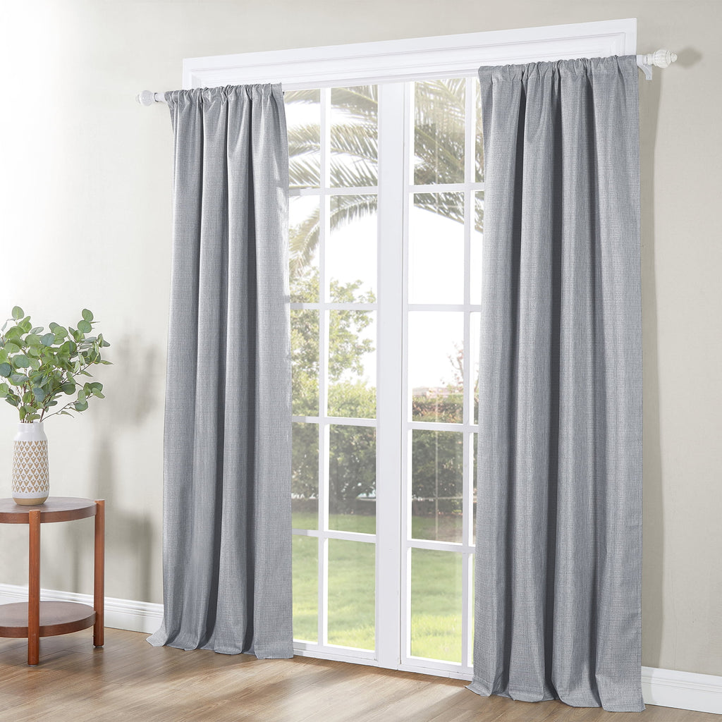 Textured Blackout Curtains 2 Pack Panel Set, Gray, 40"x84" F405