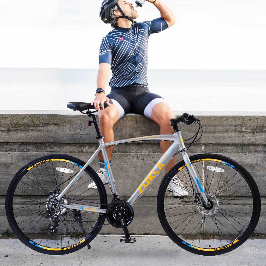 Silver 700C Hybrid Bike with Double Disc Brake V48384