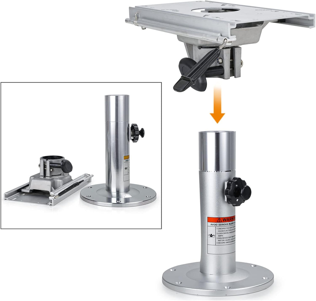 Adjustable Aluminum Marine Boat Seat Pedestal with Slide H44324