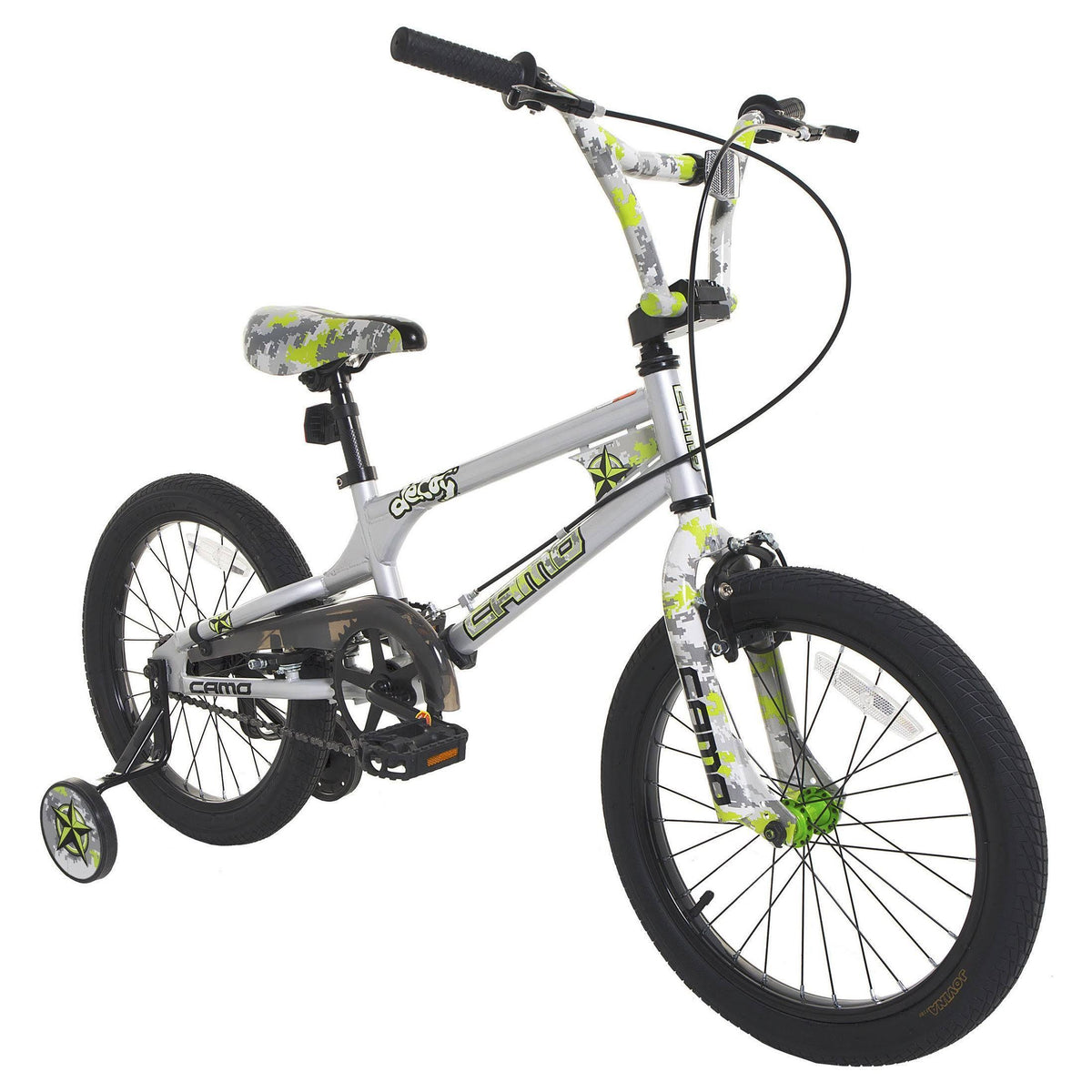 18-Inch Silver Green Boys Bike V417