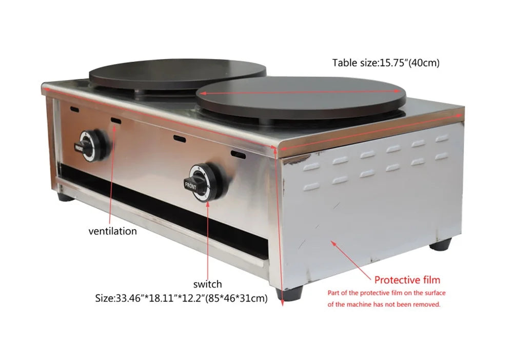 Double Heads Commercial Pancake Crepes Maker K61643