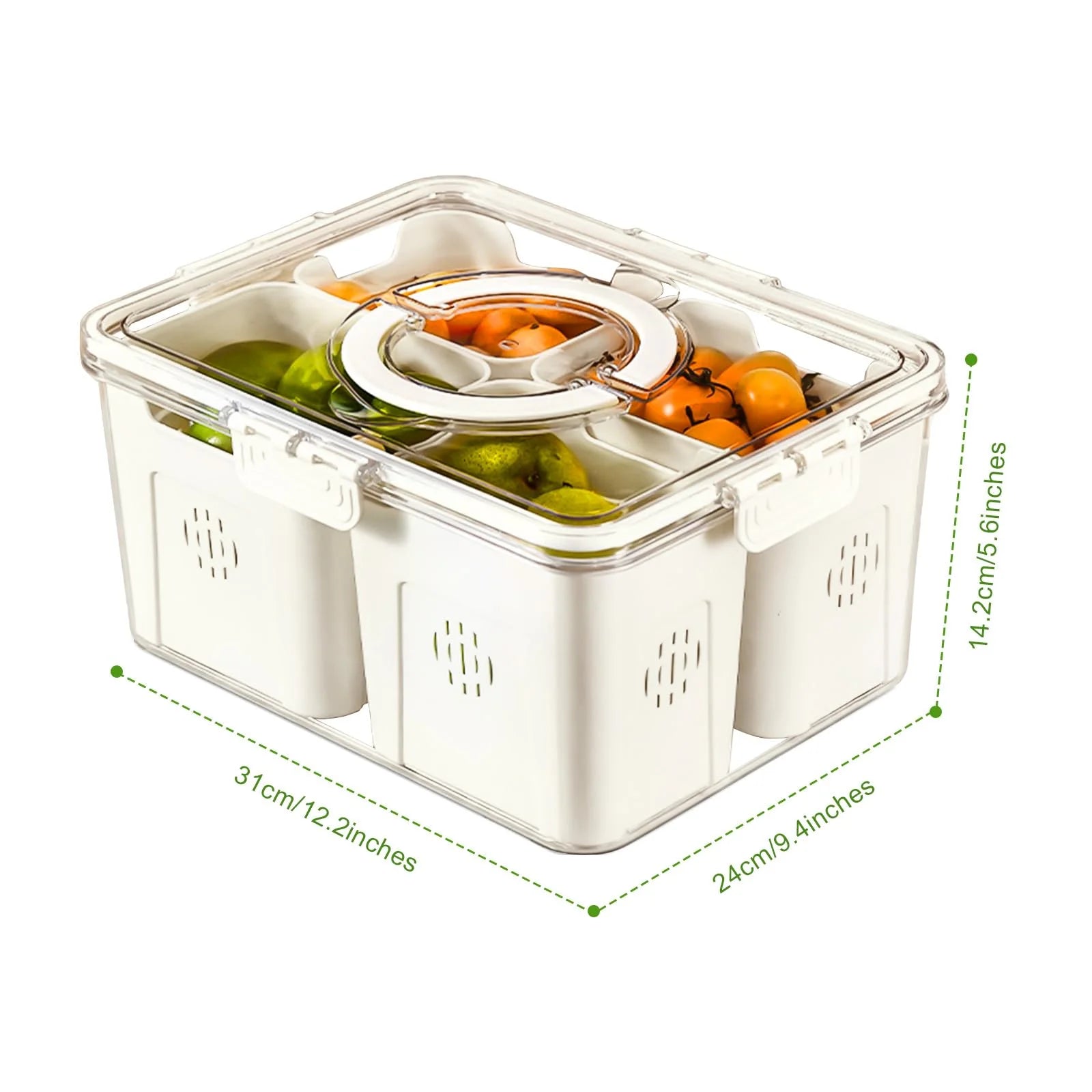 Storage Containers with Lid and Handle, 4 Removable Colanders B207424