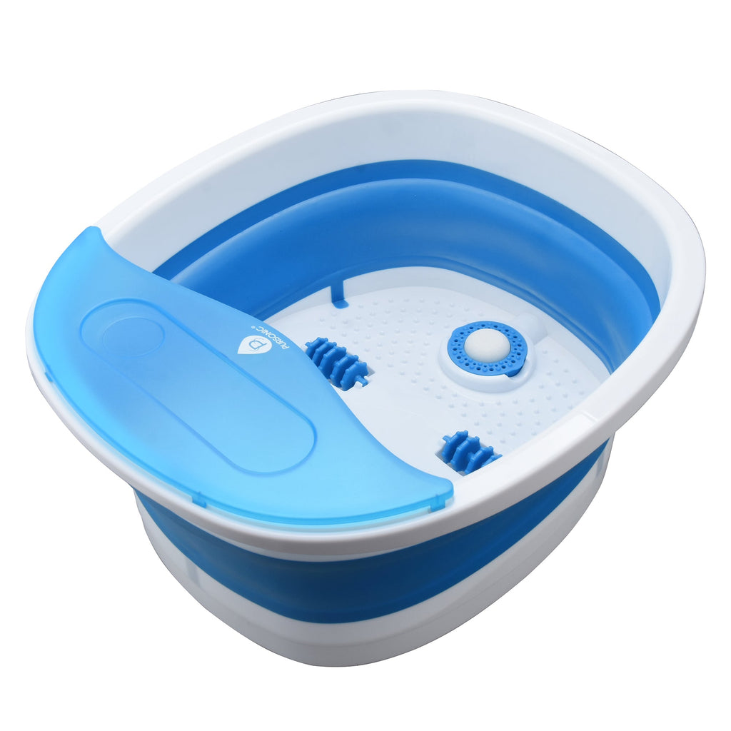 The Ultimate Relaxation Trio: Wooden Foot Massager, Collapsible Wireless Footbath, & Portable Handheld Massager